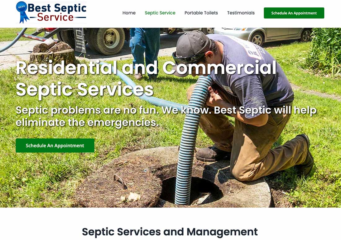 Best Septic Service - Website Design